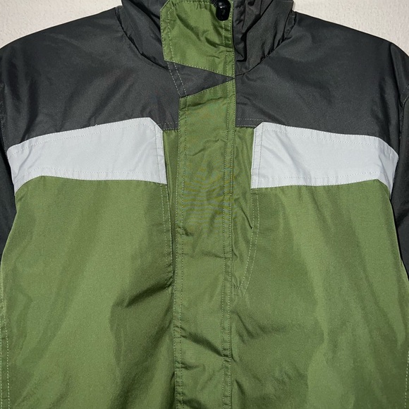 Cherokee Kids Windbreaker Jacket Insulated Full Zip Green Gray Youth Size Large - Picture 5 of 6
